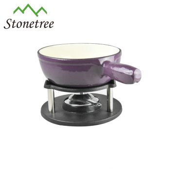 Fondue-Sets aus Gusseisen-Emaille